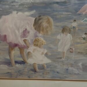 Pink and Blue Dreamy Beach Scene Art & Decals